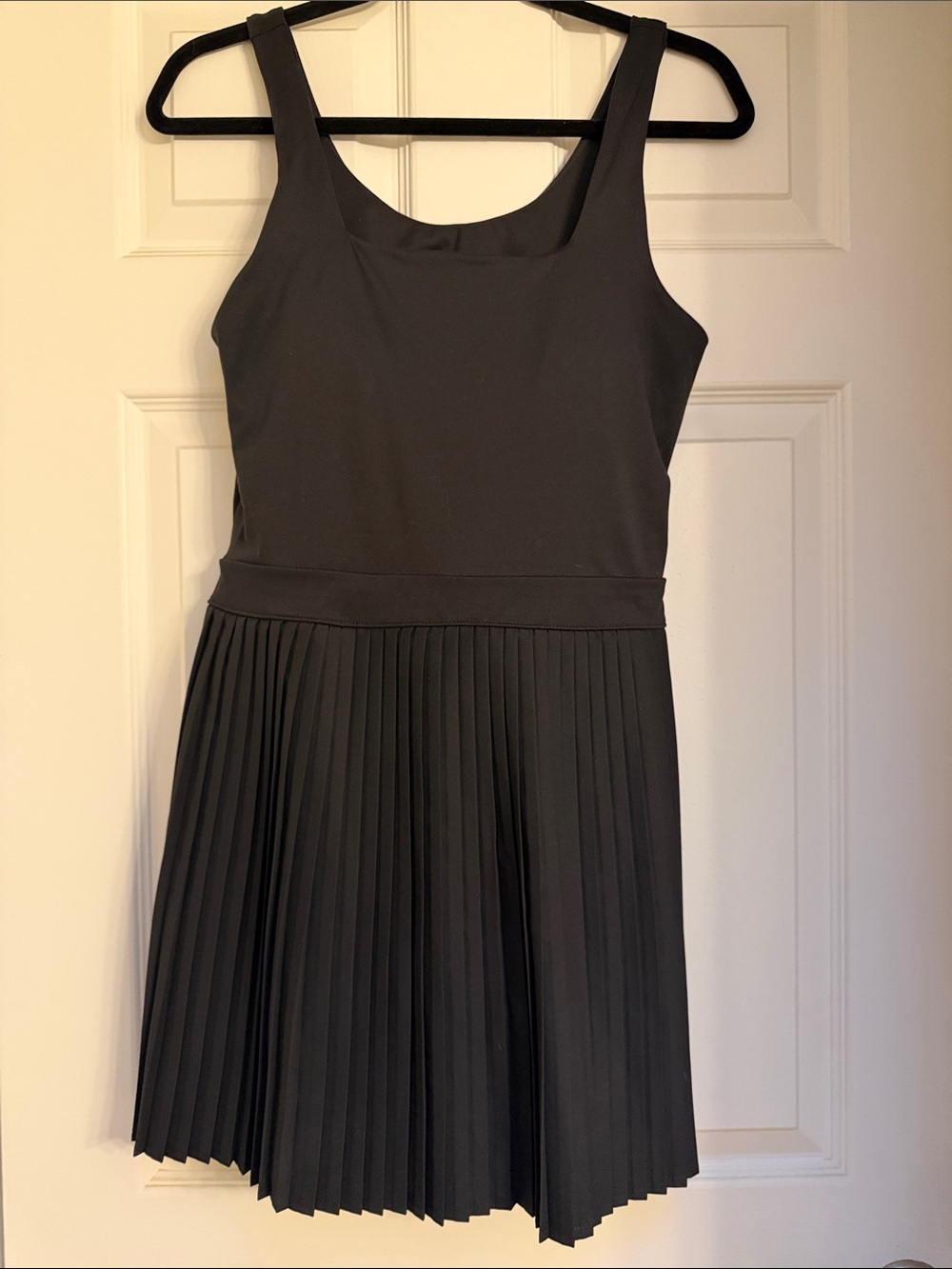all in motion Black Pleated Mini Dress with built in shorts with side pockets